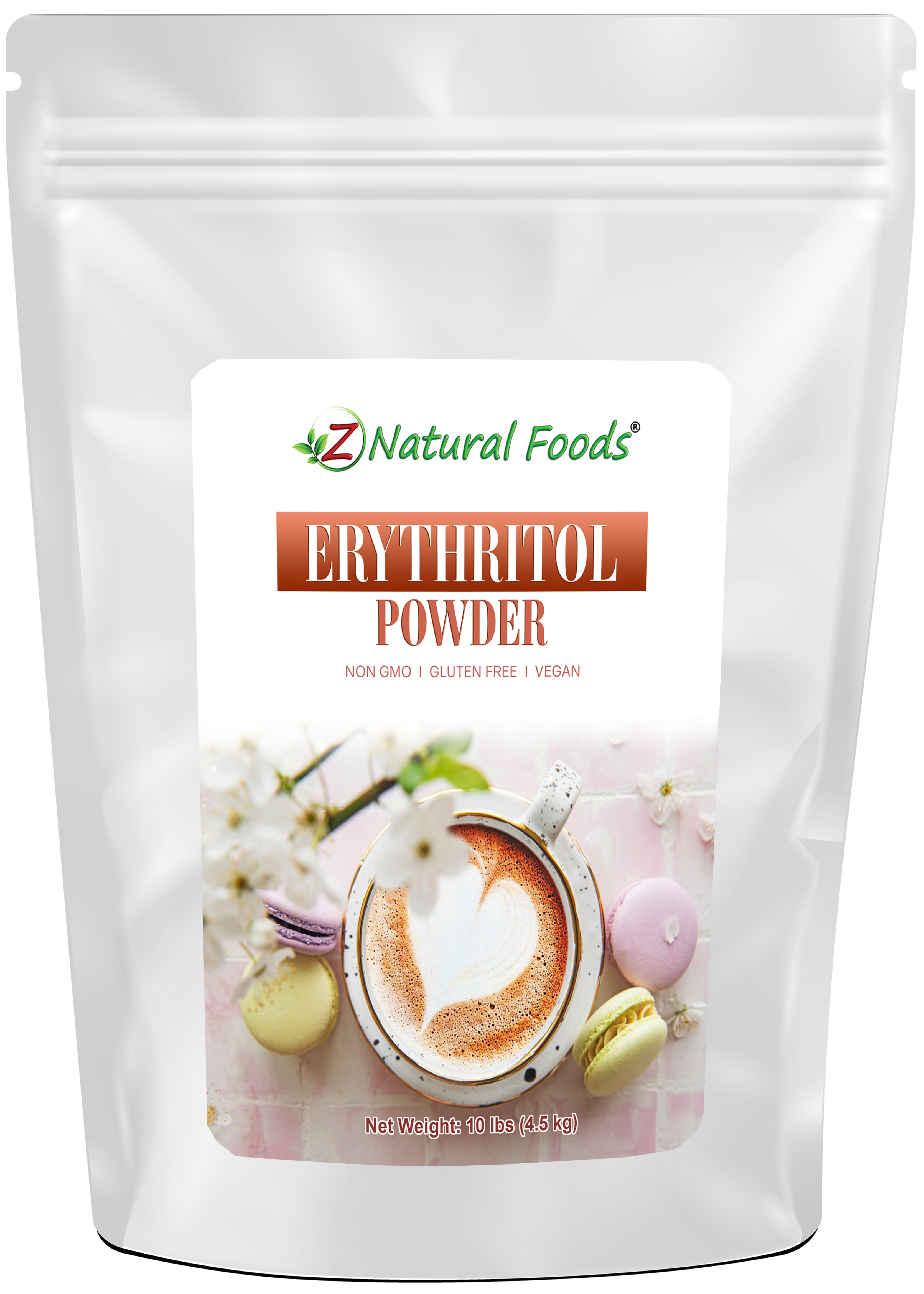 Photo of the front of 10 lb bag of Erythritol Powder