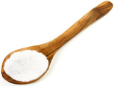 Agave Inulin Powder in a wooden spoon on white background