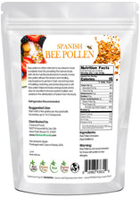 Back of the bag image of Spanish Bee Pollen 1 lb from Z Natural Foods