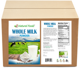 Whole milk powder front and back label image for bulk