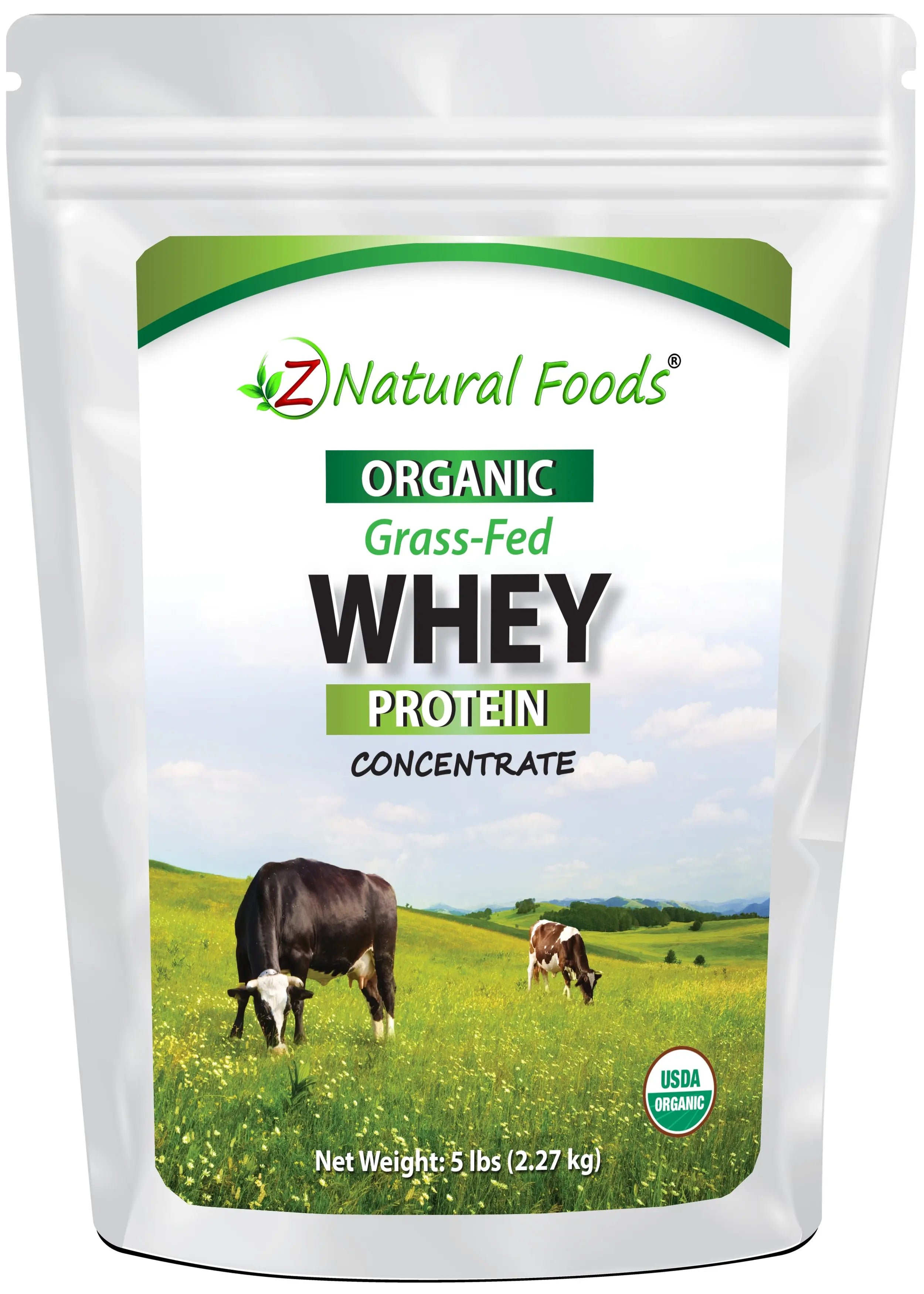 Photo of the front of 5 lb bag of Whey Protein Concentrate - Organic