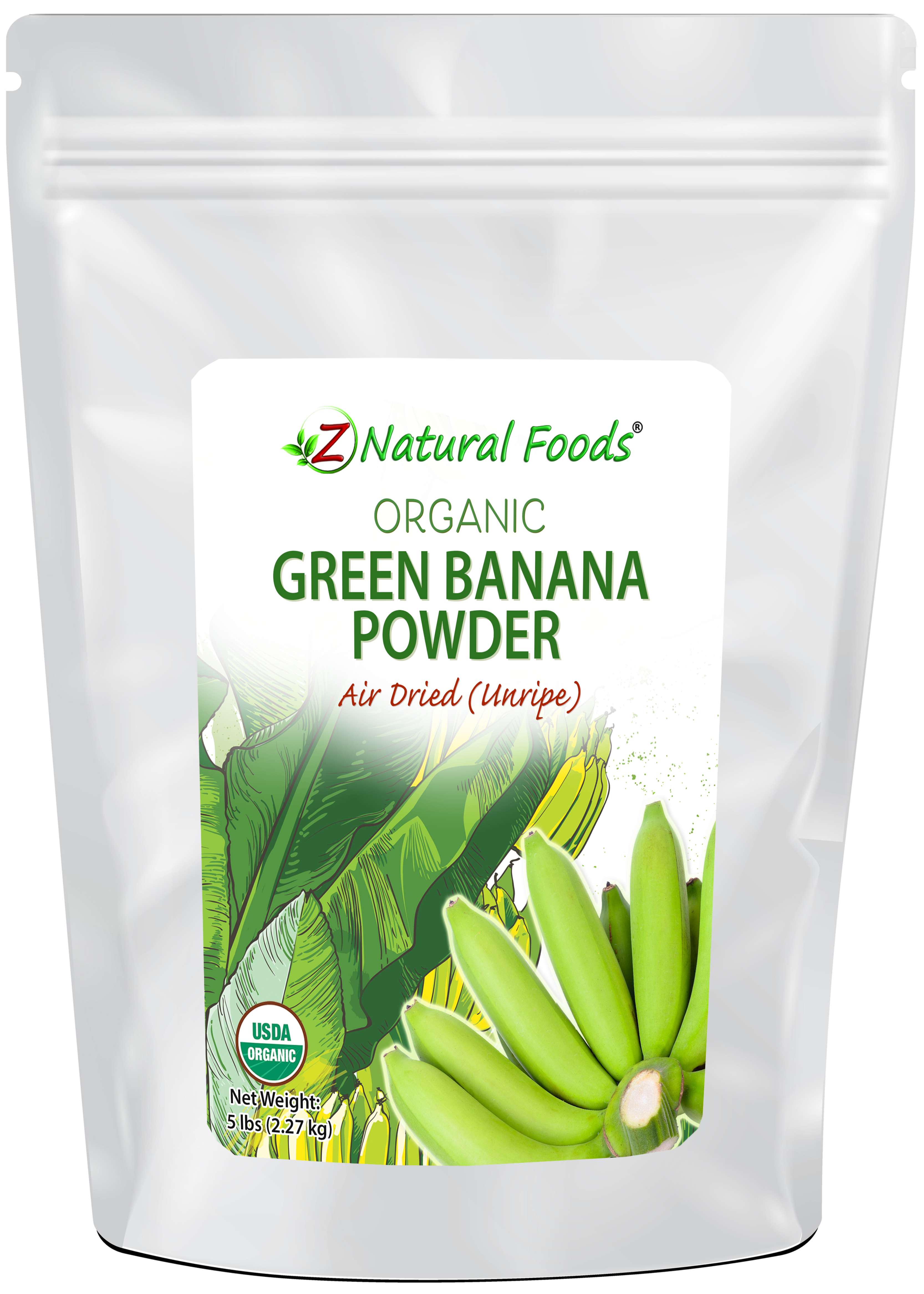 Green Banana Powder (Unripe) - Organic front of the bag image 5 lbs