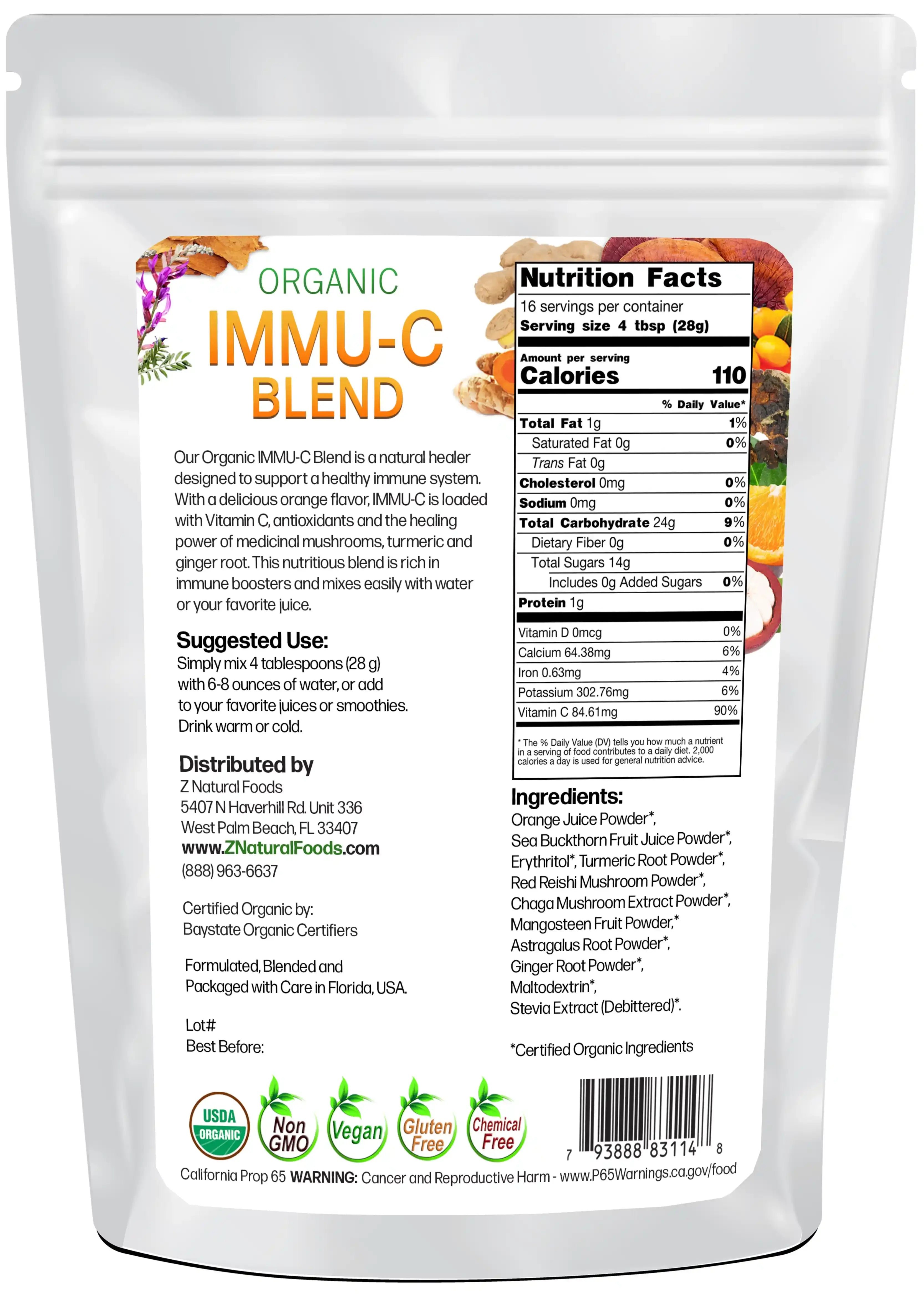 IMMU-C Blend - Organic back of the bag image 1 lb