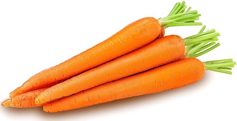 Image of 5 fresh bright orange carrots
