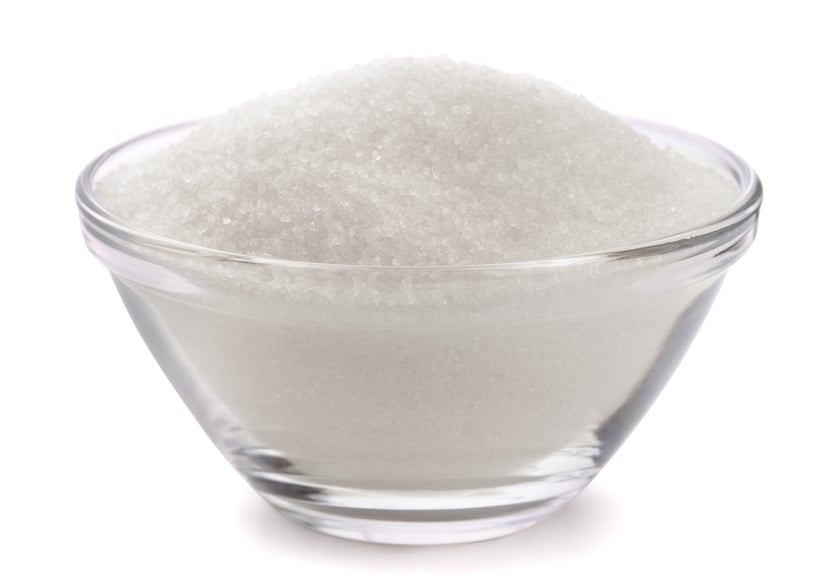 Image of Xylitol crystals inside a class cup