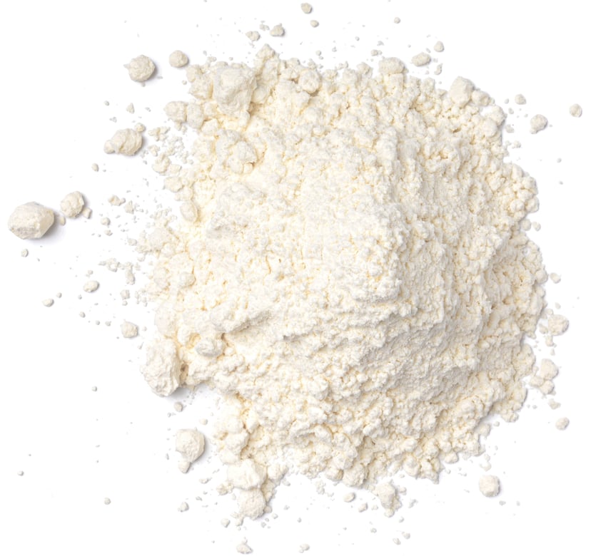 White Cheddar Cheese Powder on white background