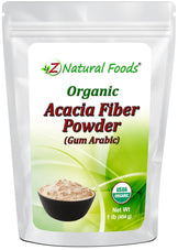 Acacia Fiber (Gum Arabic) Powder - Organic front of the bag image Z Natural Foods 1 lb 
