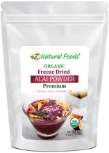 Acai Berry Powder Premium - Organic Freeze Dried front of the bag image Z Natural Foods 5 lbs