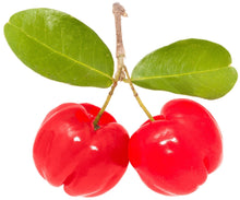 Image of 2 fresh red ripe Acerola Cherries