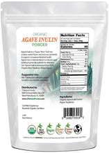 Back of bag image of Agave Inulin Powder - Organic Vegetable, Leaf & Grass Powders Z Natural Foods 