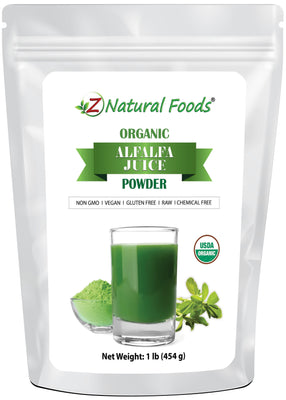 Alfalfa Juice Powder - Organic front of the bag image Z Natural Foods 1 lb 