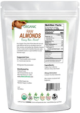 Photo of back of 2 lb bag of Almonds - Raw Organic