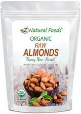 Photo of front of 2 lb bag of Almonds - Raw Organic