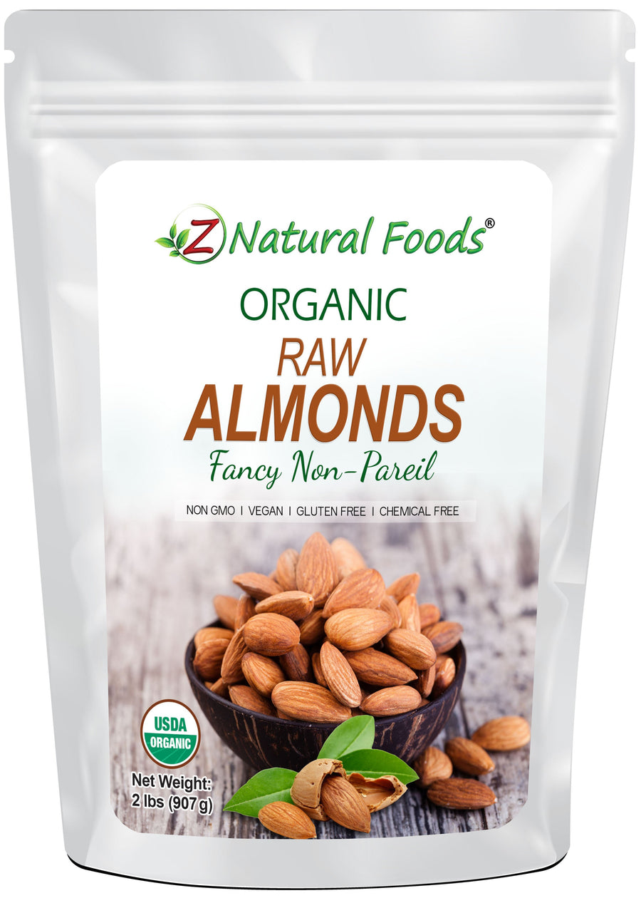 Photo of front of 1 lb bag of Almonds - Raw Organic Nuts & Seeds Z Natural Foods