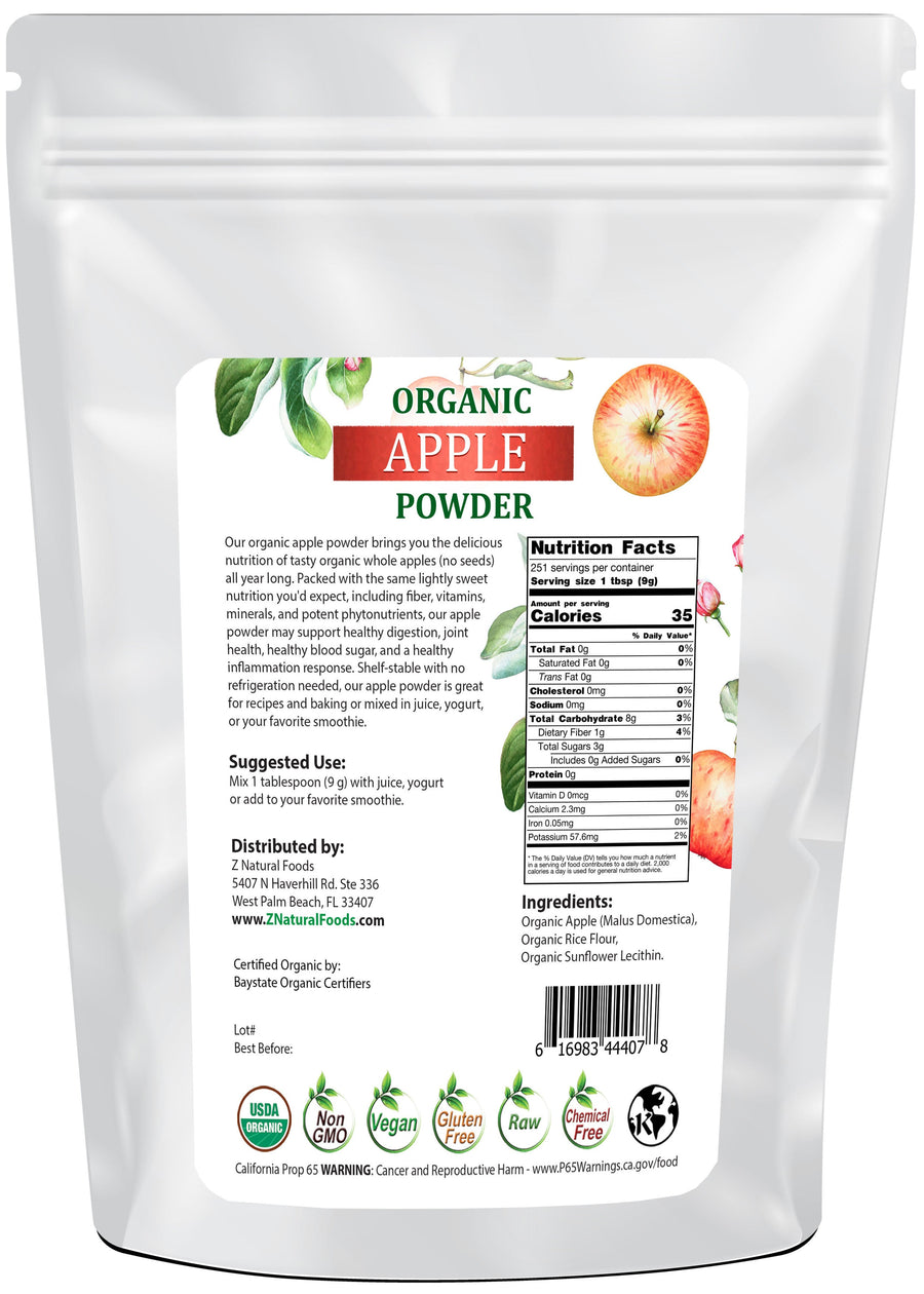 Back of the bag image of Apple Powder - Organic 5 lb