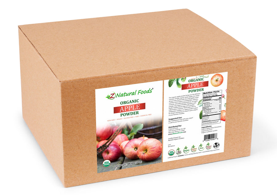 Front and back label image of Apple Powder - Organic bulk