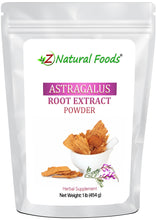 Photo of front of 1 lb bag of Astragalus Root Extract Powder front of bag image Z Natural Foods 