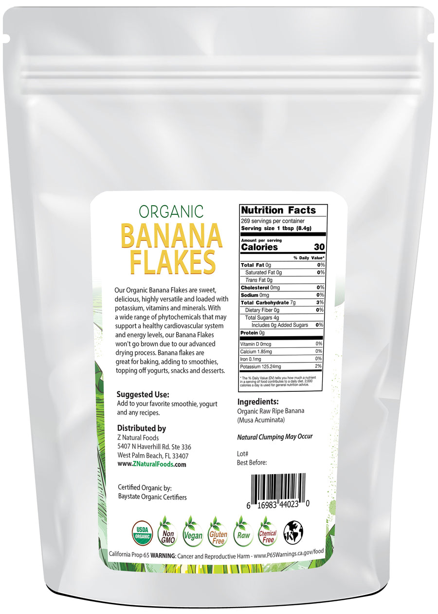 Banana Flakes - Organic back of the bag image 5 lb