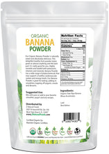 Banana Powder - Organic back of bag image Z Natural Foods 