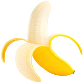 Image of half peeled yellow ripe banana