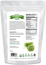 Barley Grass Juice Powder - Organic back of the bag image Z Natural Foods 1 lb