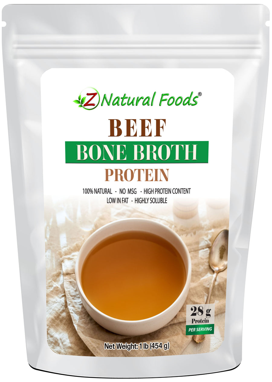 1 lb Beef Bone Broth Protein front bag image Z Natural Foods 