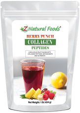 Photo of front of 1 lb bag of Berry Punch Collagen Peptides front of bag image Z Natural Foods