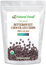Bittersweet Chocolate Chips (70% Cacao) No Sugar Added - Organic front of bag image Z Natural Foods 