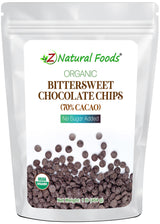 Bittersweet Chocolate Chips (70% Cacao) No Sugar Added - Organic front of bag image 1 lb
