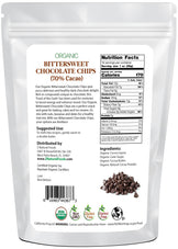 1 lb Bittersweet Chocolate Chips (70% Cacao) - Organic back of bag image Z Natural Foods 