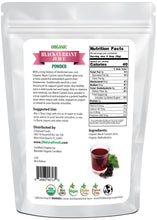 Back of bag image for Black Currant Juice Powder - Organic from Z Natural Foods 
