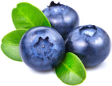 Closeup image of 3 Blueberries.