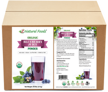 Front and back label image of Blueberry Juice Powder - Organic bulk