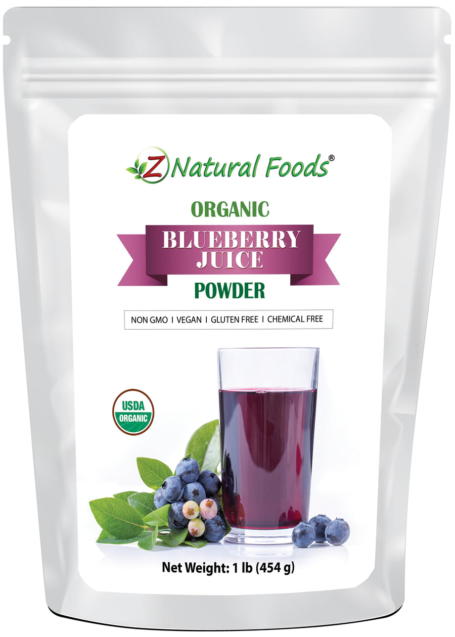 Front bag image of Blueberry Juice Powder - Organic from Z Natural Foods 1 lb 
