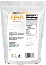 Image of back of the bag of Rich Salted Butter Powder