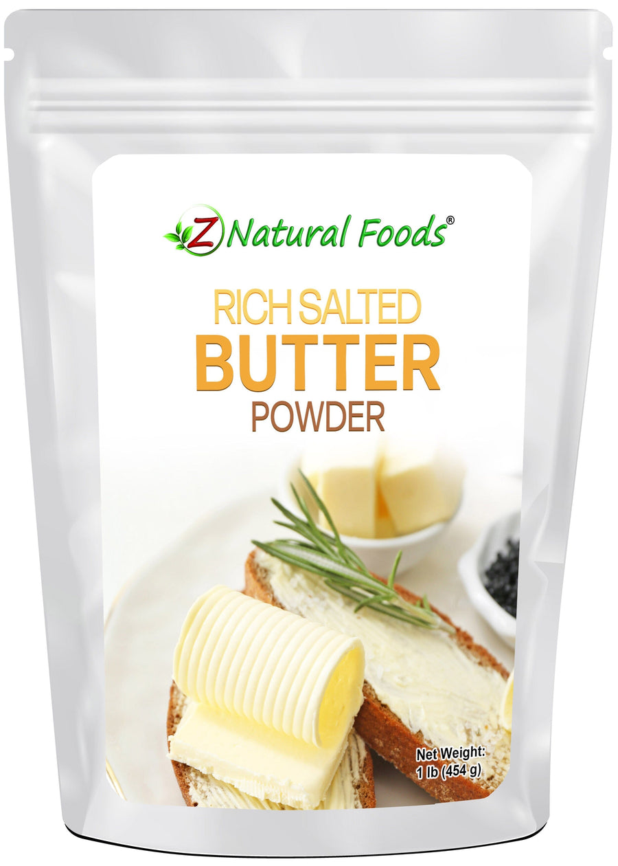 Photo of front of 1 lb bag of Butter Powder front bag image Z Natural Foods 