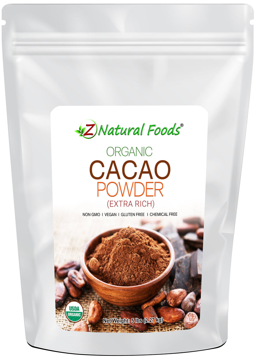 Cacao Powder - Extra Rich - Organic front of the bag image 5 lbs