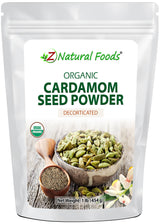 Front bag 1 lb image of Cardamom Seed Powder - Organic