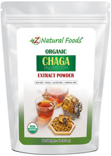 1 lb Chaga Mushroom Extract Powder - Organic front of the bag image Z Natural Foods 