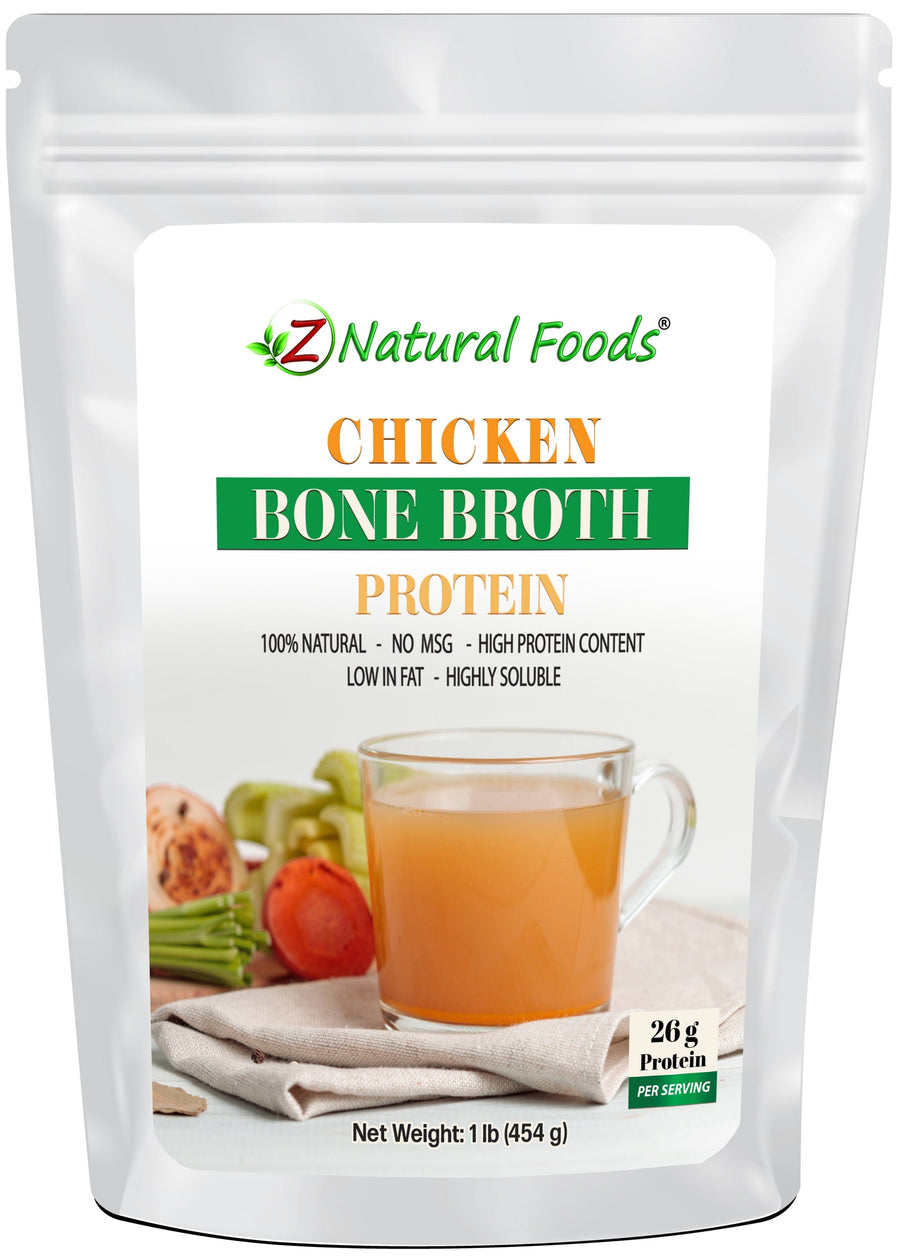 1 lb Chicken Bone Broth Protein front of the bag image Z Natural Foods 