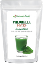 Photo of front of 1 lb bag of Chlorella Powder (Cracked Cell Wall) Algae & Seaweeds Z Natural Foods 