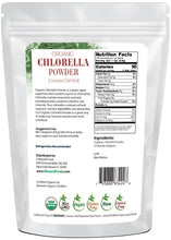 Chlorella Powder (Cracked Cell Wall) - Organic back of the bag image Z Natural Foods 