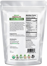 Chocolate Vegan Protein - Organic back of the bag image Z Natural Foods 1 lb