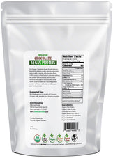 Chocolate Vegan Protein - Organic back of the bag image Z Natural Foods 5 lb