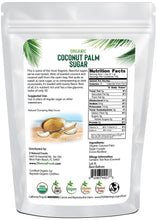 Coconut Palm Sugar - Organic back of the bag image Z Natural Foods 
