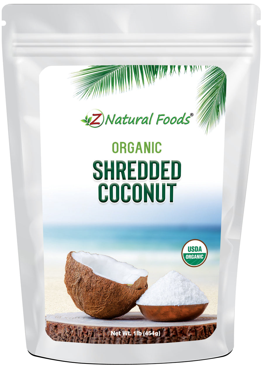 Front bag image of Coconut - Shredded, Raw Organic from Z Natural Foods 1 lb 