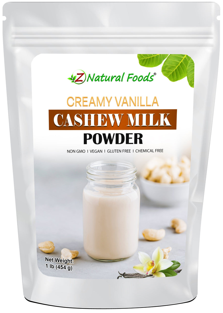 Photo of front of 1 lb bag of Creamy Vanilla Cashew Milk Powder Nuts & Seeds Z Natural Foods 
