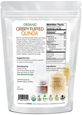 Crispy Puffed Quinoa - Organic back of the bag image 1 lb