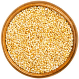 Image of a brown bowl full of Crispy Puffed Quinoa