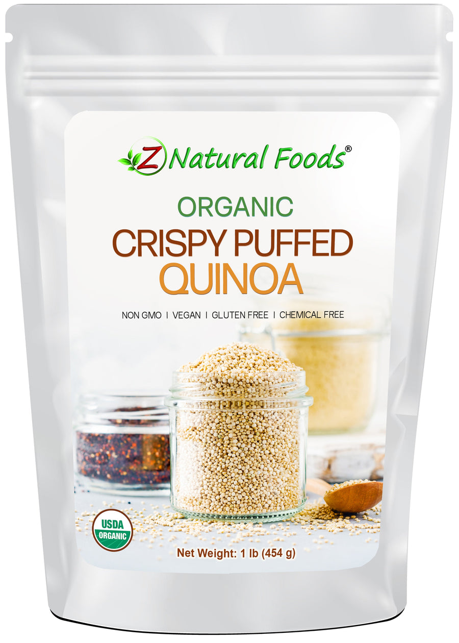 Crispy Puffed Quinoa - Organic front of the bag image Z Natural Foods 